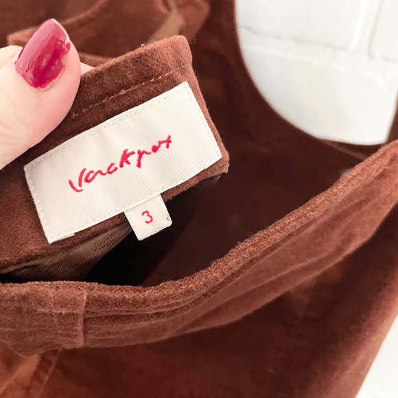 Vintage Y2K Skirt/Vest Matching set Faux suede/velvet Country Rusty brown Sz 2 - Picture 3 of 11